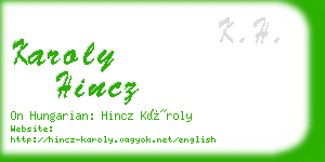 karoly hincz business card
